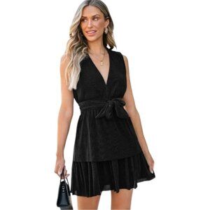 Cupshe Best Short Ruffle Mini Dress in Black - Size M